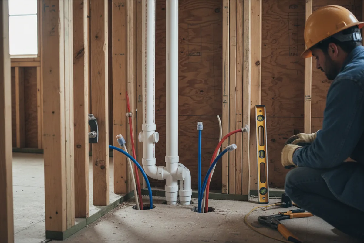 Drain and supply rough-in during Garbage Disposal Repair in East Otis